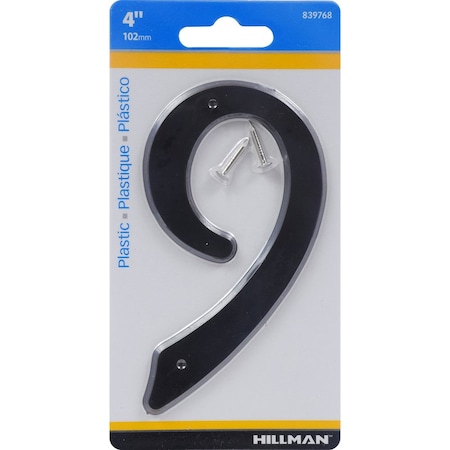 Hillman HILLMAN 4 in. Black Plastic Nail-On Number 9 1 pc, PK10 839768